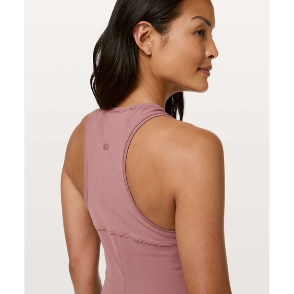 Lululemon Women's Get Going Dress Red Dust Midi‎ Size 4 Racerback Slit Tank Nulu - Picture 2 of 15